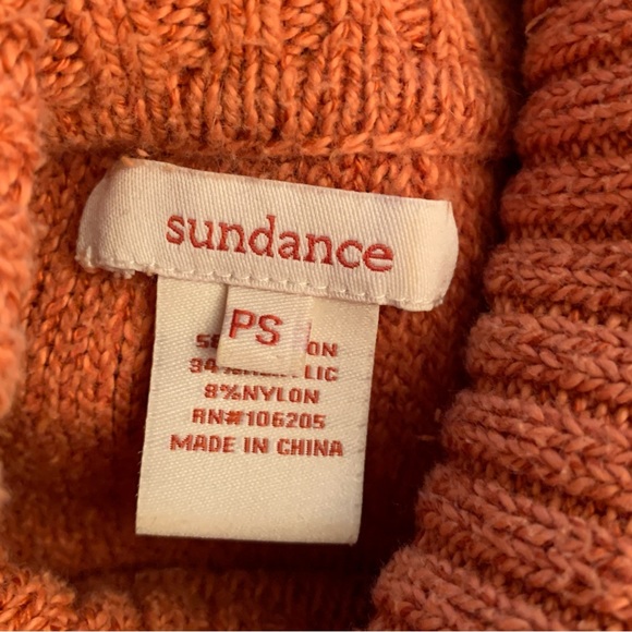 Sundance Knit Turtleneck Burnt Orange Classic Sweater - Picture 3 of 8